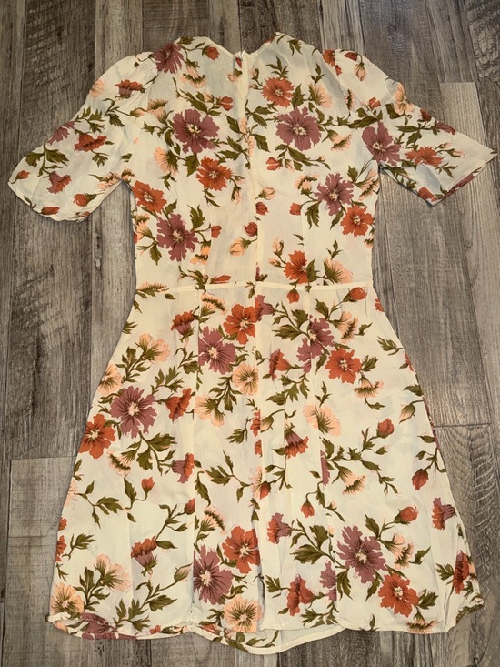 Reformation Grace Cream Floral Tie-Front Dress size 6 - Picture 4 of 6